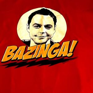 BAZINGA red T-shirt (big bang theory) -XL